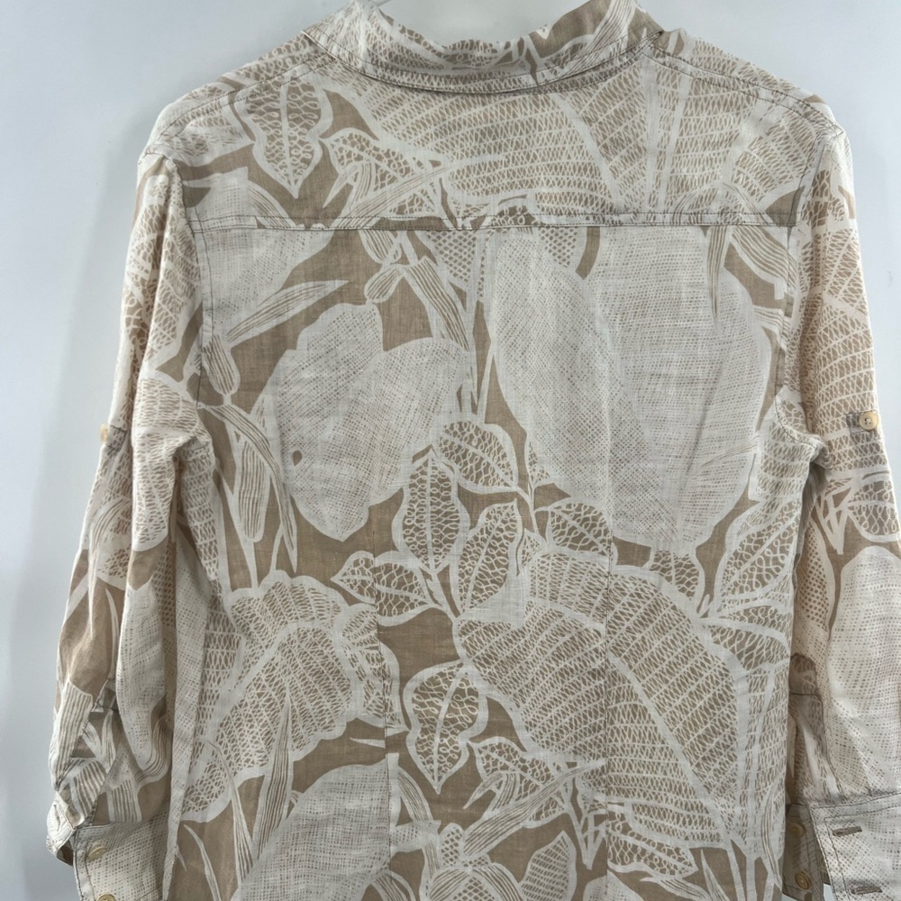 Tommy Bahama 100% Linen Tropical Leaf Print Shirt Dress Tunic XS - Picture 7 of 13